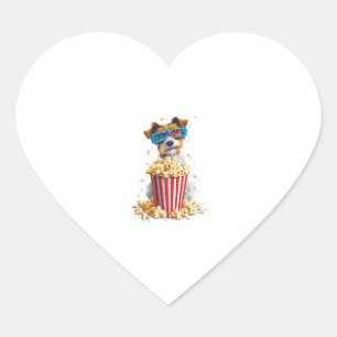 Popcorn Pup � Movie Night Dog Heart Sticker