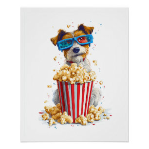 Popcorn Pup � Movie Night Dog Poster