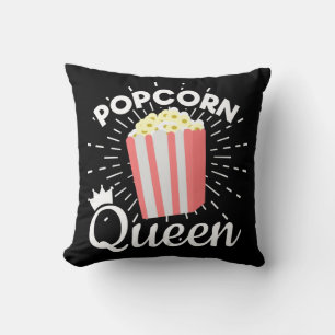 Popcorn Queen Women Girls Movie Popcorn Lover Cushion