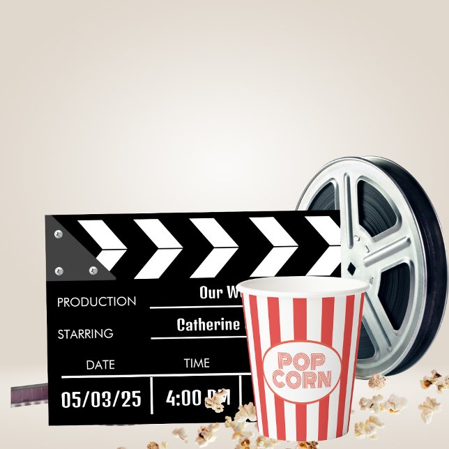Popcorn Red and White Striped Movie Theme Party Paper Cups (Creator Uploaded)
