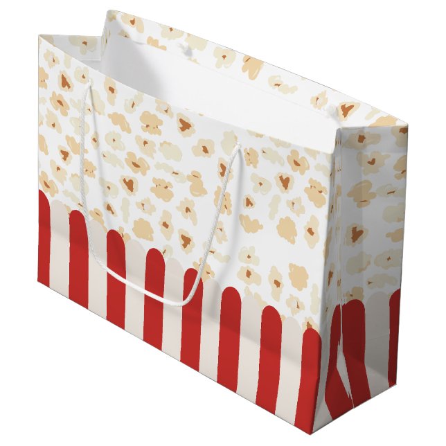 Popcorn Retro Movie Cinema  Large Gift Bag (Front Angled)