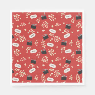 Popcorn Retro Movie Cinema Napkin