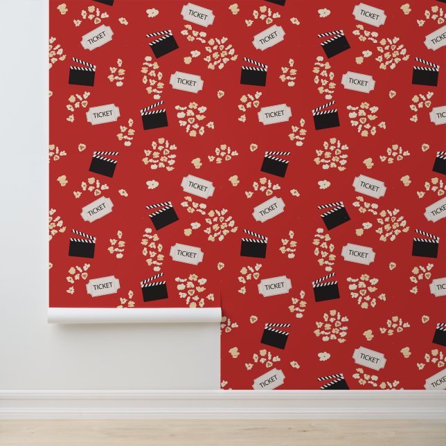 Popcorn Retro Movie Cinema Room Wallpaper (Application)