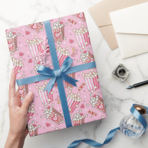 Popcorn Retro Valentine's Wrapping Paper