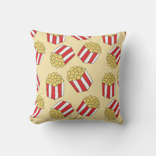 Popcorn seamless pattern. Vintage hand drawn illus Cushion