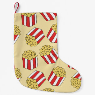 Popcorn seamless pattern. Vintage hand drawn illus Small Christmas Stocking