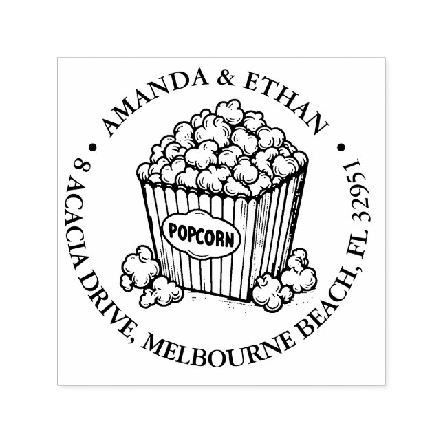 Popcorn Snack Theme Self-inking Stamp (Design)