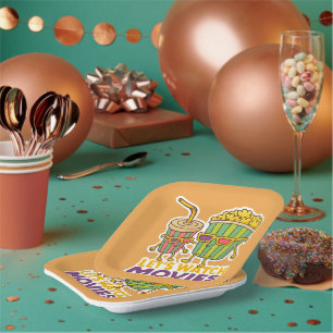 Popcorn & Soda Duo – Movie Night Vibes Paper Plate
