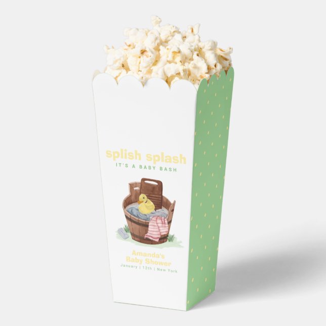 Popcorn Splish Splash Rubber Duck Baby Shower  Favour Box (Popped)