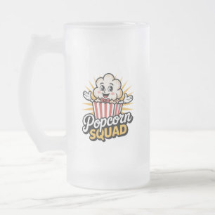 Popcorn Squad Frosted Glass Beer Mug
