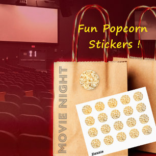 Popcorn stickers, sheet classic round sticker