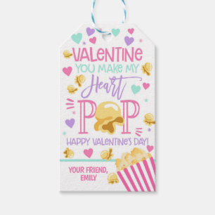 Popcorn Valentine You make my Heart POP Favour Tag