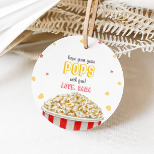 Popcorn Welcome Back to School Round Favor Tags