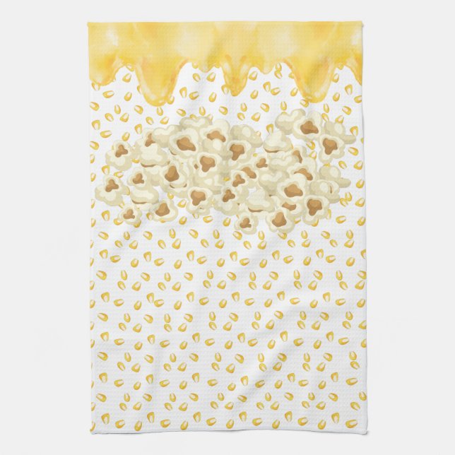 Popcorn with Melted Butter Tea Towel (Vertical)