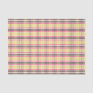 Popcorn Yellow Bubblegum Pink Coffee Brown Plaid  Tissue Paper