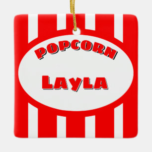 Popcorn Your name Ceramic Tree Decoration