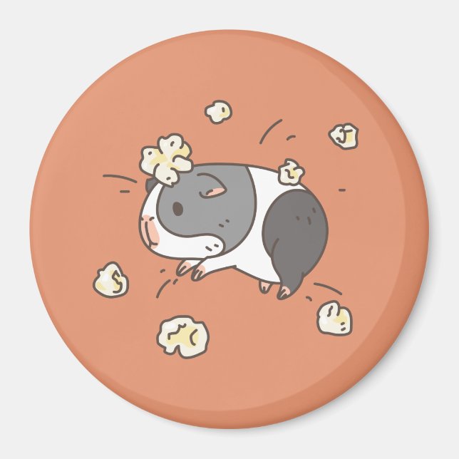 Popcorning Guinea pig Magnet (Front)