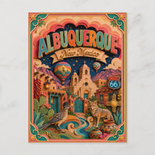 PopCut States Albuquerque New Mexico Paper Art Postcard