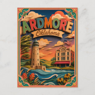 PopCut States Ardmore Oklahoma Paper Art Postcard