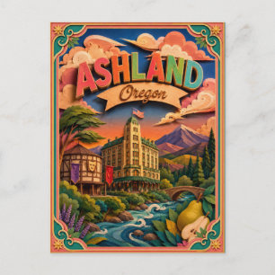 PopCut States Ashland Oregon Paper Art Postcard