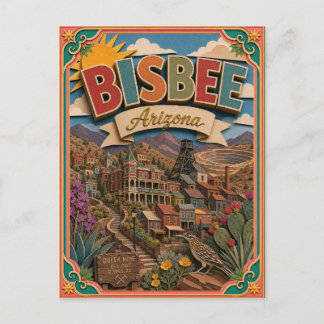 PopCut States Bisbee Arizona Paper Art Postcard