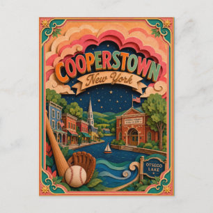 PopCut States Cooperstown New York Paper Art Postcard