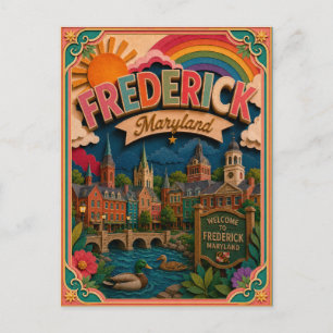 PopCut States Frederick Maryland Paper Art Postcard