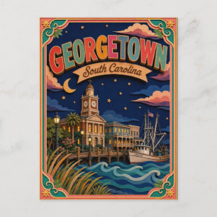 PopCut States Georgetown South Carolina Paper Art Postcard