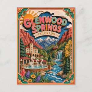 PopCut States Glenwood Springs Colorado Paper Art Postcard