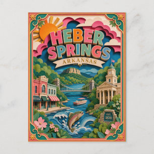 PopCut States Heber Springs Arkansas Paper Art  Postcard