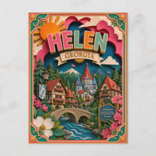 PopCut States Helen Georgia Paper Art Postcard