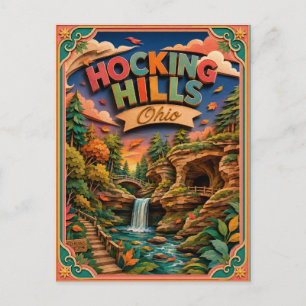 PopCut States Hocking Hills Ohio Paper Art Postcard