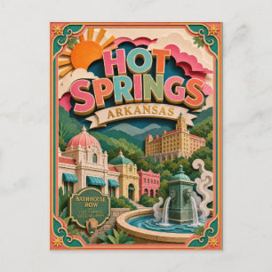 PopCut States Hot Springs Arkansas Paper Art Postcard