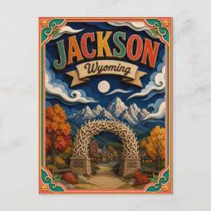 PopCut States Jackson Wyoming Paper Art Postcard