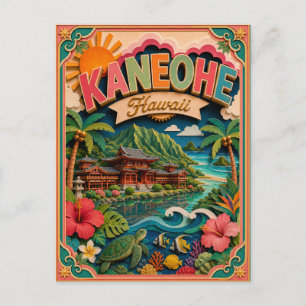 PopCut States Kaneohe Hawaii Paper Art Postcard