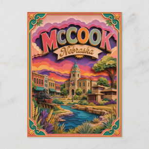 PopCut States McCook Nebraska Paper Art Postcard