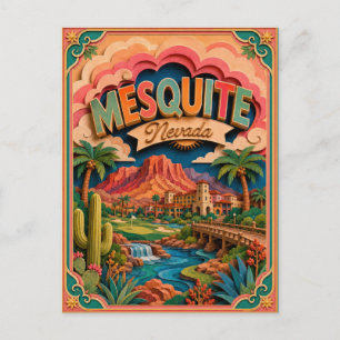 PopCut States Mesquite Nevada Paper Art Postcard