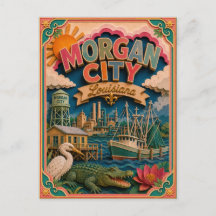 PopCut States Morgan City Louisiana Paper Art