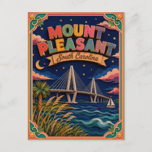PopCut States Mount Pleasant South Carolina Art Postcard