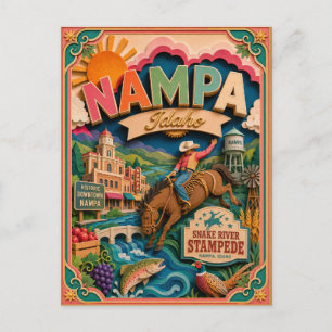 PopCut States Nampa Idaho Paper Art Postcard