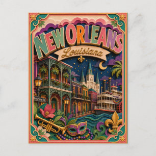 PopCut States New Orleans Louisiana Paper Art Postcard