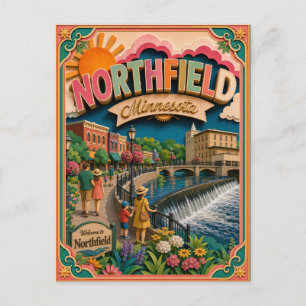 PopCut States Northfield Minnesota Paper Art Postcard
