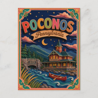 PopCut States Poconos Pennsylvania Paper Art Postcard