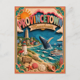 PopCut States Provincetown Massachusetts Paper Art Postcard