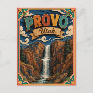 PopCut States Provo Utah Paper Art Postcard