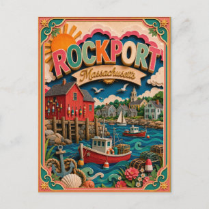 PopCut States Rockport Massachusetts Paper Art Postcard