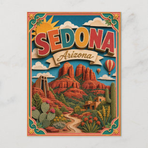 PopCut States Sedona Arizona Paper Art Postcard