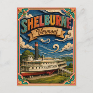 PopCut States Shelburne Vermont Paper Art Postcard