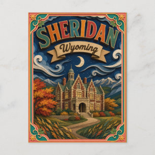 PopCut States Sheridan Wyoming Paper Art Postcard