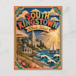 PopCut States South Kingstown Rhode Island Art Postcard